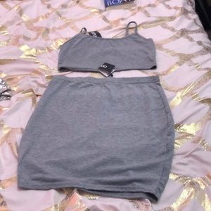 Gray never worn skirt set